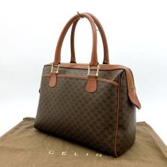 【CELINE】ハンドバッグ　マカダム柄　PVC ダークブラウン