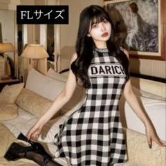 Darich ギンガムチェックフレアミニワンピース ブラック FL