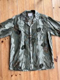 50's アロハシャツ　コットン　M 古銭柄　Vintage