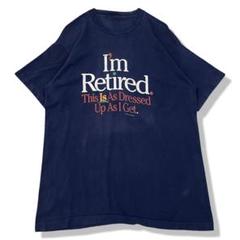【90s】I'm Retired メッセージプリントTシャツ 実寸XL