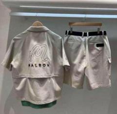 MALBON ゴルフベージュ メンズ メンズ セット シャツ ショートパンツ