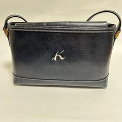 kitamura キタムラ　ショルダーバッグkロゴ　ネイビー