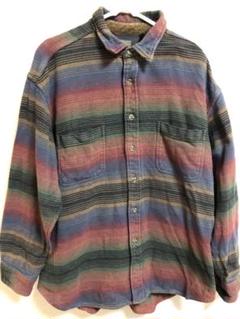 【在庫あり】 00's XL ヘビーネルシャツ ネイティブボーダー BAY JOHN'S ST トップス