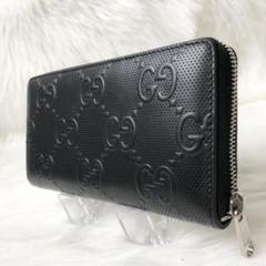 【極美品】GUCCI 長財布 GGエンボス ラウンドファスナー GG柄