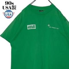 90s USA製 企業物Tシャツ 緑 L シングルステッチ tシャツ