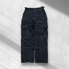00s archive baggy wide cargo pants BLK