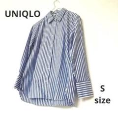 美品♡ユニクロ　ストライプシャツ　ブルー　S　綿 100% 自然素材　ナチュラル