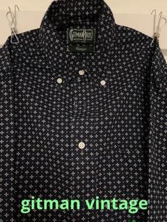 gitman vintage 濃紺+花柄+ドット ボタンダウン 米国製 美品