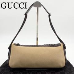 【希少】GUCCI ワンショルダーバッグ　キャンバス×レザー　ハンドバッグ