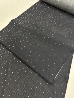 夏着物　京友禅　丹後の反物　絽小紋　黒と白　モノトーン　あられ模様　井桁柄 夏着物 京友禅 丹後の反物 絽小紋 黒と白 モノトーン あられ模様