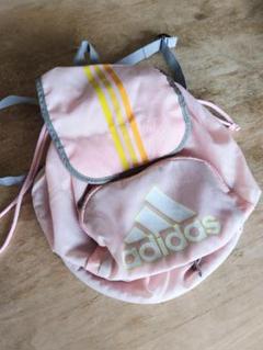 プールバッグ　adidas ストライプデザイン リュック ピンク