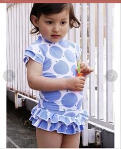 ベビー　水着　女の子　80 セパレート　りんご柄　かわいい　おしゃれ