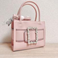 新品 TO BE CHIC パール バックル ショルダー ビジュー ピンク