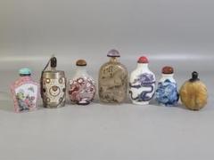 ♥未使用　中国　内画　鼻煙壷　４個セット　中国土産　骨董　古玩 ♥未使用 中国 内画 鼻煙壷 4個セット 中国土産 骨董 古玩