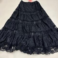社交ダンス新品未使用　黒いフリル付きティアードスカートタグ付