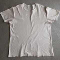 papas パパス コットン100%リンガーTシャツ Lサイズ　白　アイボリー