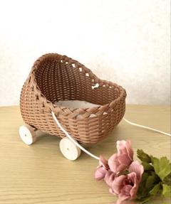 ひろみ様用クラフトバンドで作ったぬいぐるみ用ベビーカー