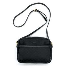 【GUCCI】ショルダーバッグ　ポシェット　マイクロGG PVC ブラックのサムネイル