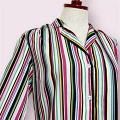 vintageヴィンテージブラウスストライプ80s90sレトロUSA海外古着