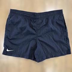NIKE 90s ハーフパンツ ナイロン スウォッシュ 古着 黒 XLサイズ