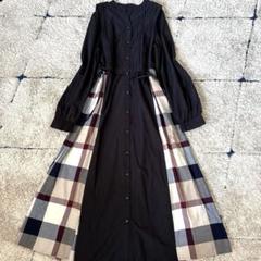 【美品✨】ブルーレーベルクレストブリッジ　シャツワンピース　ロング　チェック　M