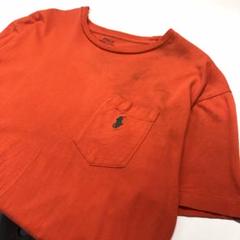 ポロラルフローレン 半袖Tシャツ 刺繍ロゴ緑 メンズMオレンジ