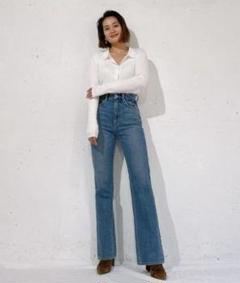 Vicente flare long denim ブルーM