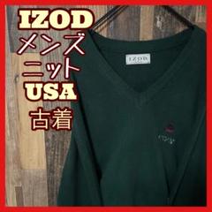 アクリル アイゾッド メンズ グリーン S セーター ニット USA古着 長袖