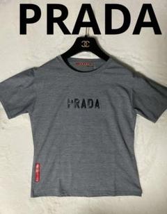 プラダ　PRADA　半袖Tシャツ　黒　レディース　美品　正規品 PRADA プラダ レディース Tシャツ ロゴプリント クルーネック