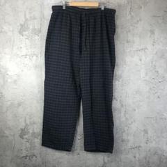 A4627古着　パジャマパンツ　チェック　紺　緑　90s Y2K