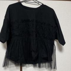 チュール フリル ドッキング 半袖 Tシャツ