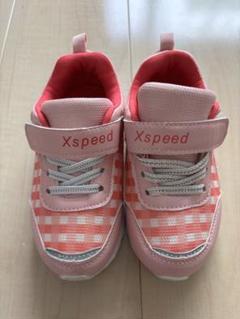 Xspeed ピンク チェック柄 スニーカー　17cm