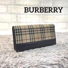 BURBERRY バーバリー ノバチェック 長財布 がま口 ロゴ型押し