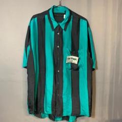 80s ANTANA ストライプ柄 シルク半袖シャツ