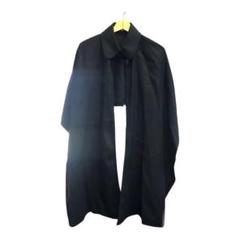 新品タグ付☆jun ashida☆ウールカシミヤ ポンチョ ケープコート黒フリー ジュンアシダ ポンチョ サイズM美品 - 黒 ケープ/フォックス