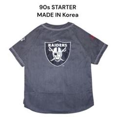 韓国製　90s STARTER RAIDERSビッグロゴ刺繍ベースボールシャツ