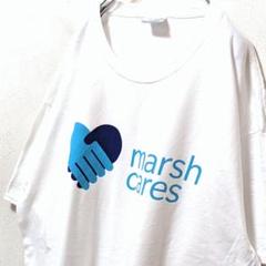 ポート&カンパニー マーシュケアーズ ロゴ Tシャツ ホワイト白 XL 古着
