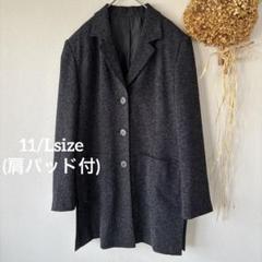 11♪ Lサイズ 肩パッド付き テーラード ジャケット 婦人服 ブラック