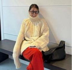 美品✨ CLANE クラネ ベルスリーブニット タートル ベージュ 1 PRE ORDER 2BUY 10%OFF】3D RIB MESH KNIT TOPS｜TOPS(トップス