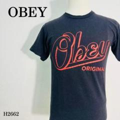 オベイ Tシャツ ロゴプリント クルーネック ストリートスタイル S ブラック