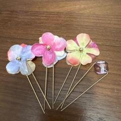 花デザイン ヘアピン 4本セット