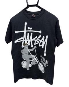 STUSSY 筆記体ロゴ ビーチサイクルシャドーマンプリント 半袖 Tシャツ