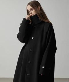 CLEL クレイル テックメルトンルーズ ダブルチェスターコート 黒 CLEL（クレイル）の「【CLEL】Tech Melton Loose Double Chester