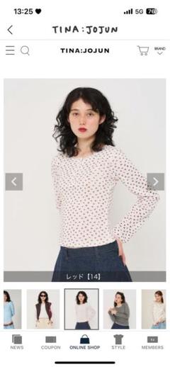 TINA:JOJUN ノベルティ　ホワイト 長袖 Tシャツ 星型刺繍　新品未使用 TINA:JOJUN ノベルティホワイト 長袖 Tシャツ 星型刺繍新品未使用
