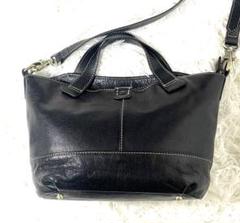 美品　box21 黒 牛革　2WAYバッグ ショルダーベルト取り外し可能