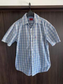 Levis リーバイス　青と白のチェック柄 半袖シャツ　Mサイズ　美品
