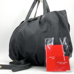 【良品✨】サマンサタバサ ニューヨーク 2way トートバッグ レザー 黒系