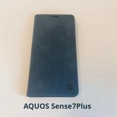 AQUOS Sense7Plus手帳型ケース❁RFID❁磁気防止❁ネイビー