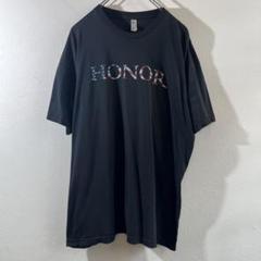 T-196 HONOR プリント Tシャツ ブラック XL