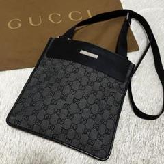 中古】GUCCI GGキャンバス 斜めがけ サコッシュ Ref27639 黒